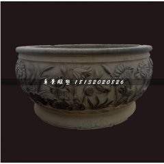 仿古水缸，青石水缸雕塑
