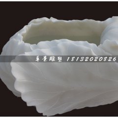 白菜水盆，漢白玉白菜水盆