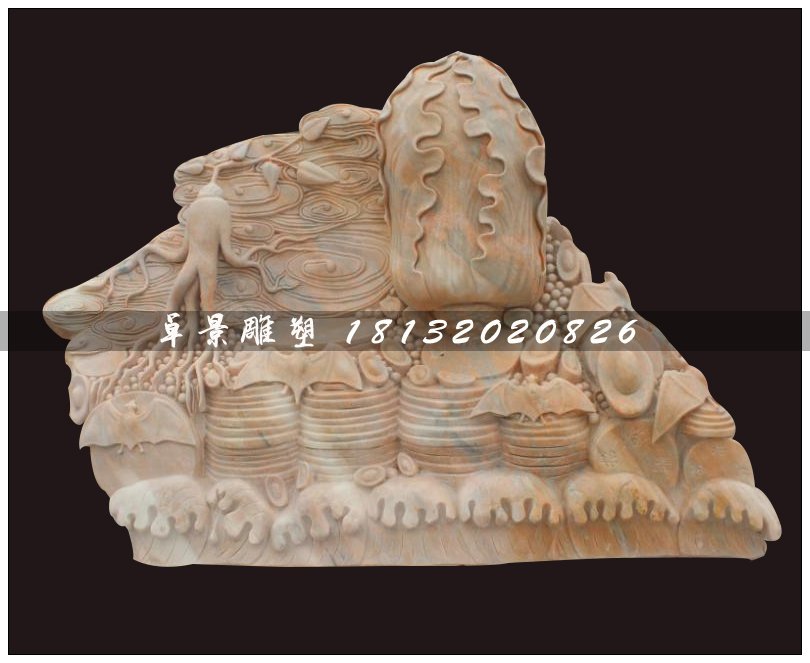 珍珠白菜石雕，招財(cái)白菜石雕