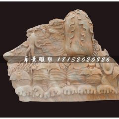 珍珠白菜石雕，招財白菜石雕