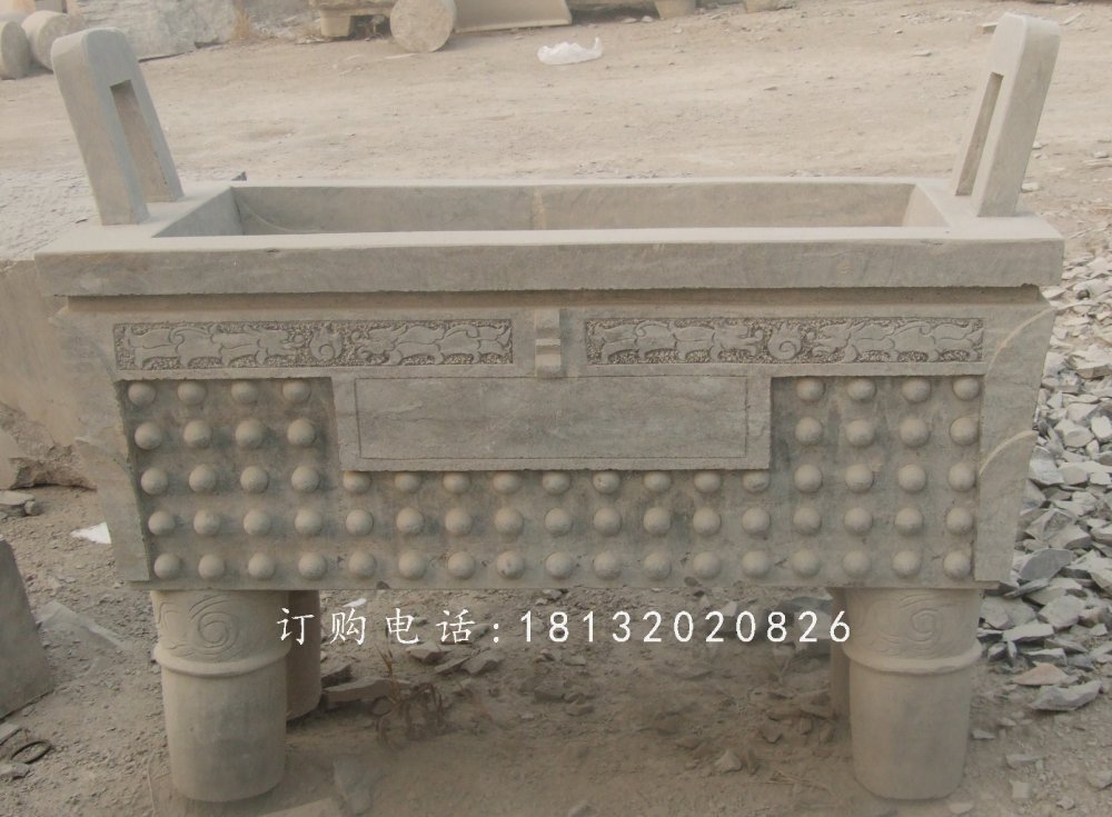 石雕鼎，四足石鼎，廣場(chǎng)鼎石雕 (2)
