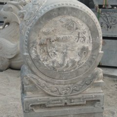 仿古青石門墩，石雕抱鼓石