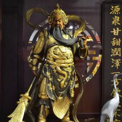 武財神雕塑，玻璃鋼立式關(guān)公雕塑