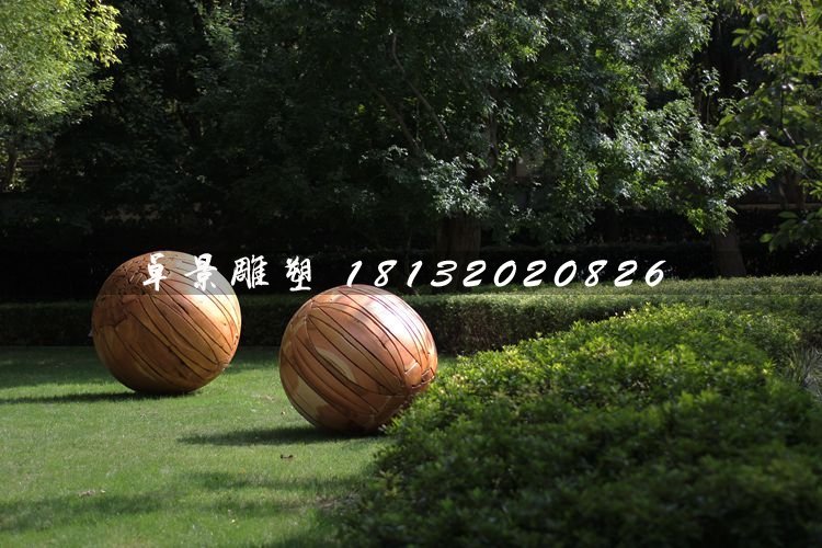 燈籠球銅雕，公園景觀雕塑