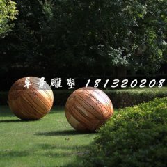 燈籠球銅雕，公園景觀雕塑
