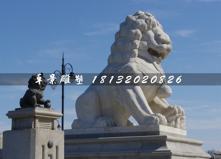 石獅子，漢白玉獅子雕塑