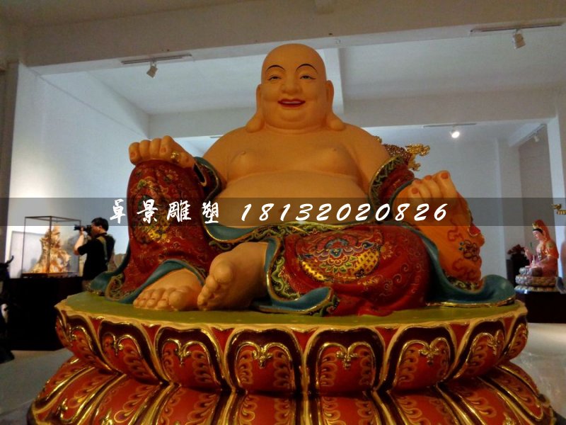 大肚彌勒佛，玻璃鋼彩繪佛像