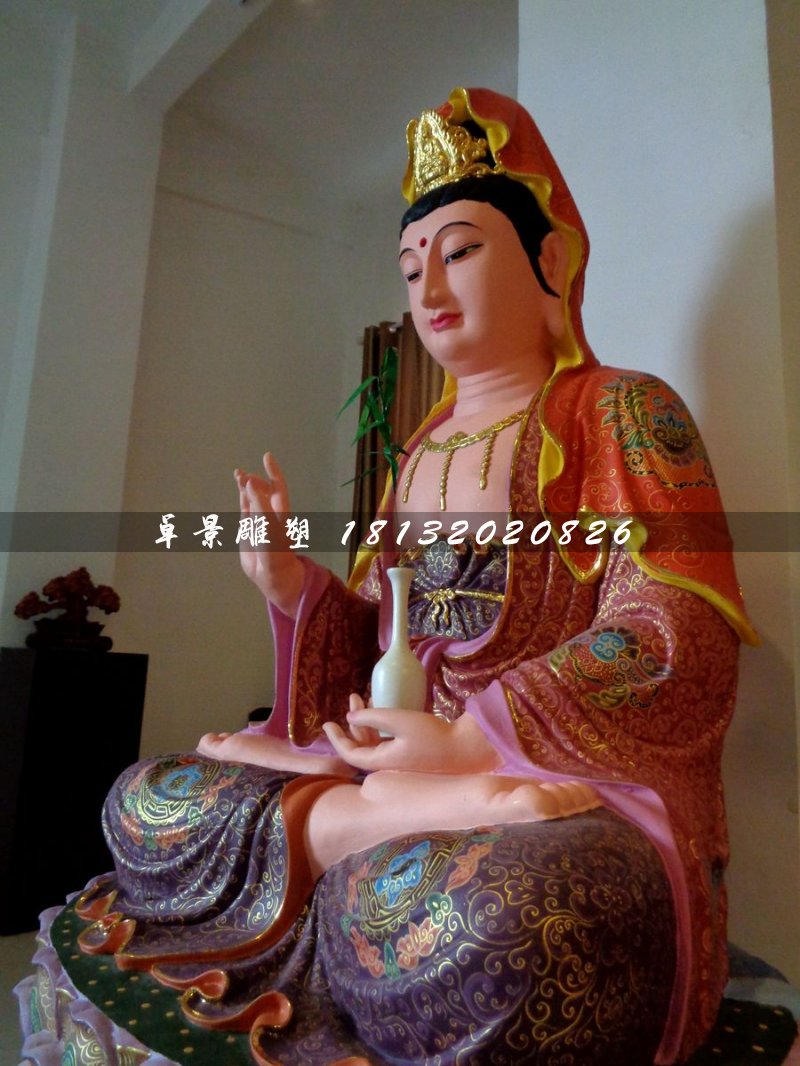 觀世音菩薩雕塑，玻璃鋼佛像