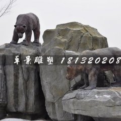 棕熊雕塑，玻璃鋼仿真動物