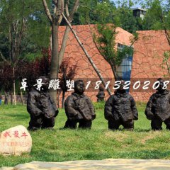 公園小孩銅雕，小品銅雕
