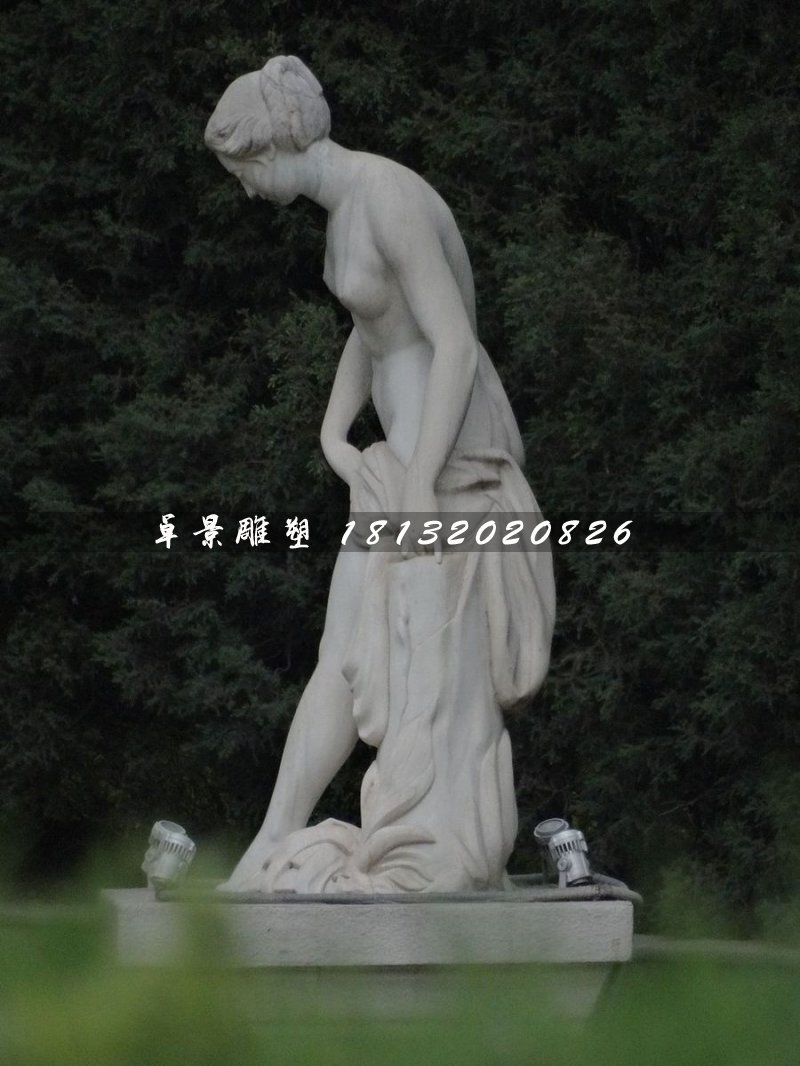 西方美女石雕，沐浴石雕 (3)