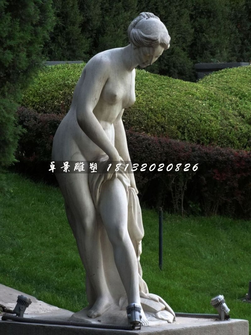 西方美女石雕，沐浴石雕 (2)