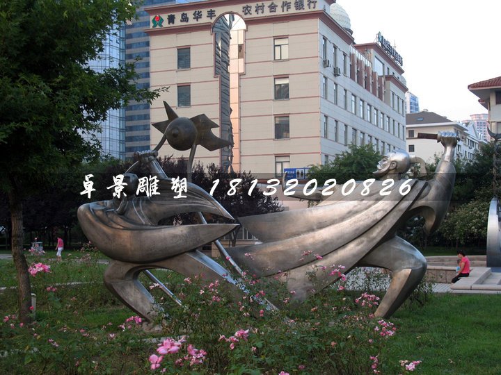 比武雕塑，不銹鋼古代人物雕塑