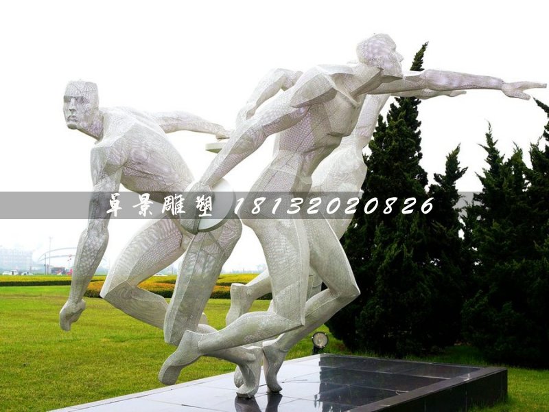 擲鐵餅雕塑,不銹鋼運動員雕塑