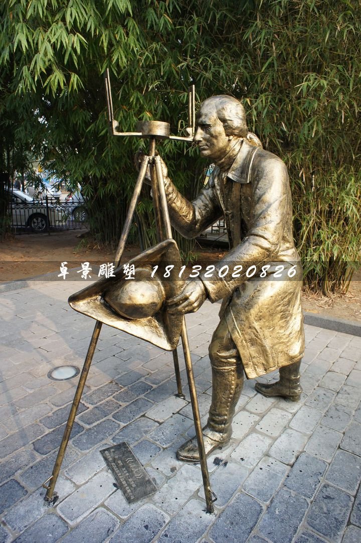 洋人銅雕，街頭景觀雕塑