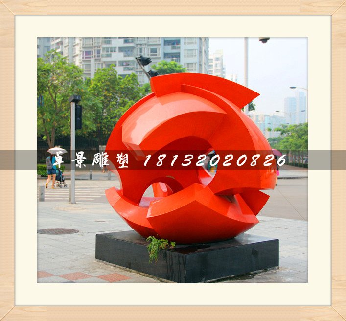 廣場抽象雕塑,不銹鋼烤漆雕塑