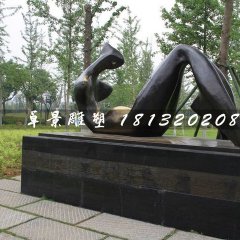 抽象人物銅雕，公園雕塑