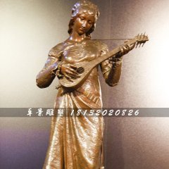 西方美女銅雕，公園人物銅雕