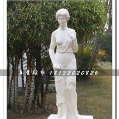 漢白玉美女石雕，公園人物雕塑