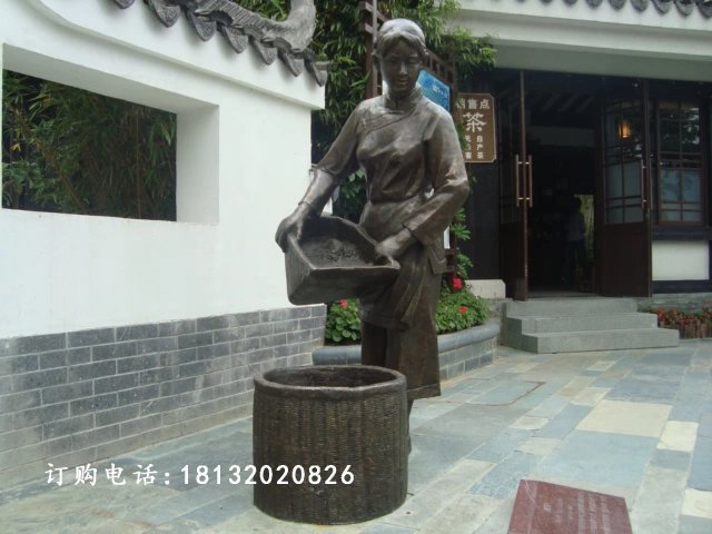 采茶銅雕，廣場采茶小品銅雕 (5)