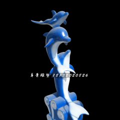 海豚雕塑，玻璃鋼動物雕塑
