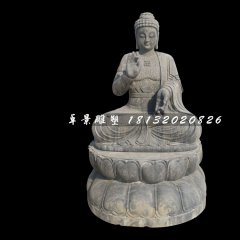 如來(lái)佛石雕，青石坐式佛像