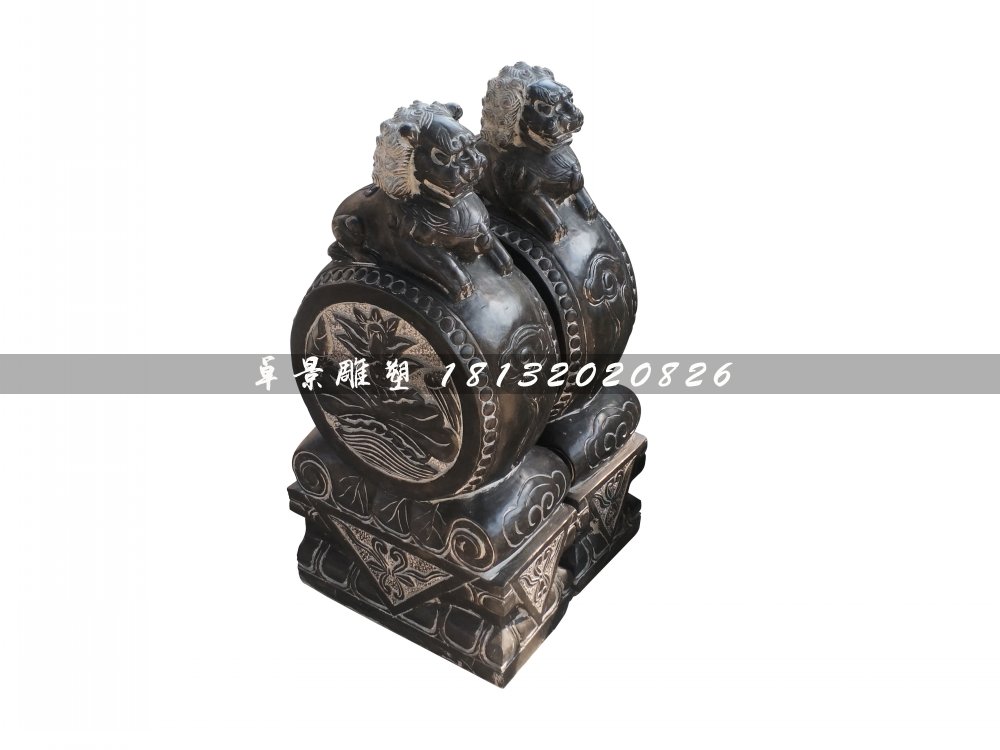 獅子門墩，仿古抱鼓石