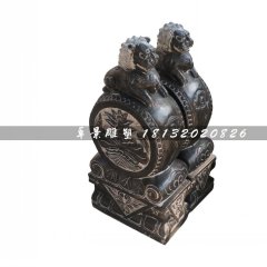 獅子門墩，仿古抱鼓石