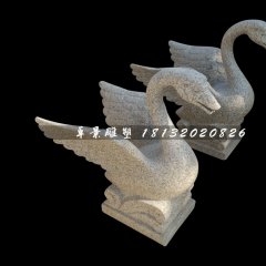 天鵝石雕，公園噴水天鵝雕塑