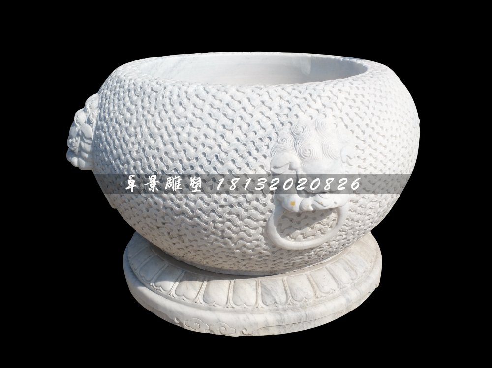 水缸石雕，大理石水缸