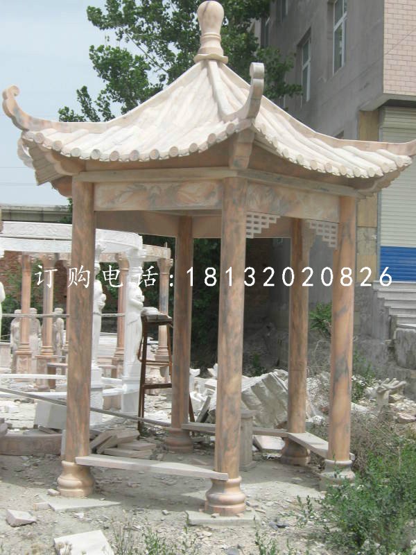 涼亭石雕，大理石涼亭雕塑 (3)