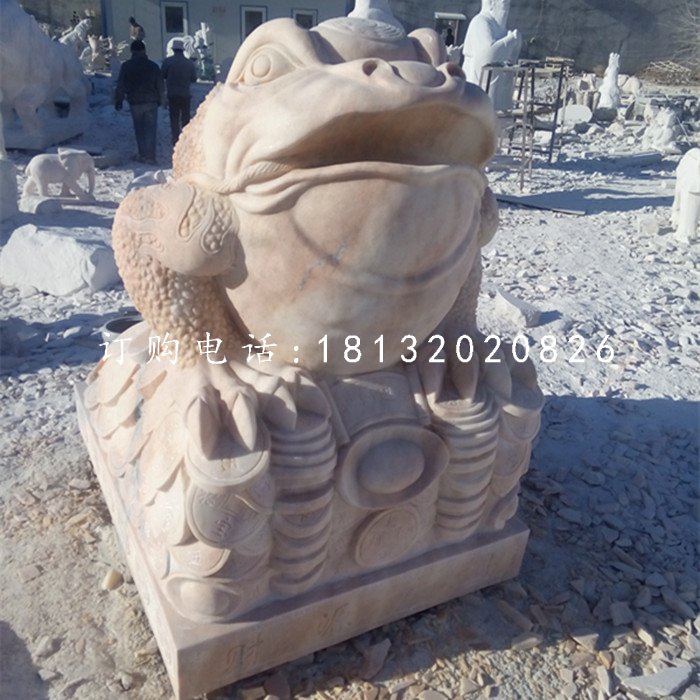 晚霞紅金蟾，招財金蟾石雕 (2)