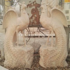 晚霞紅孔雀石雕，公園動(dòng)物景觀石雕