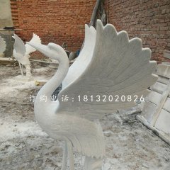 漢白玉丹頂鶴，仙鶴石雕