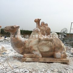 駱駝石雕，晚霞紅動物雕塑