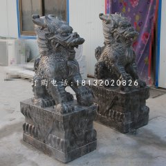 墨玉麒麟石雕，神獸石雕