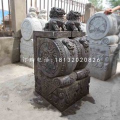 獅子抱鼓石，仿古門墩