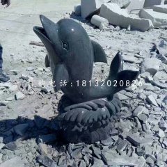青石海豚石雕，動(dòng)物石雕