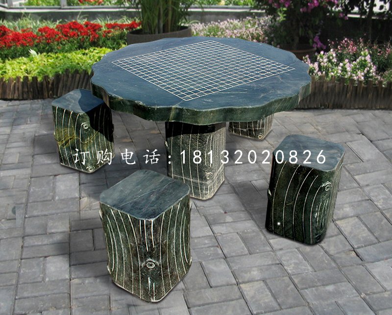 石桌椅，公園下棋桌子石雕