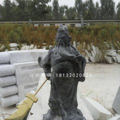 持刀關(guān)公石雕，青石關(guān)公