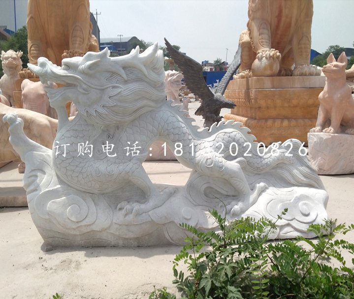 大理石龍雕塑,廣場石雕龍