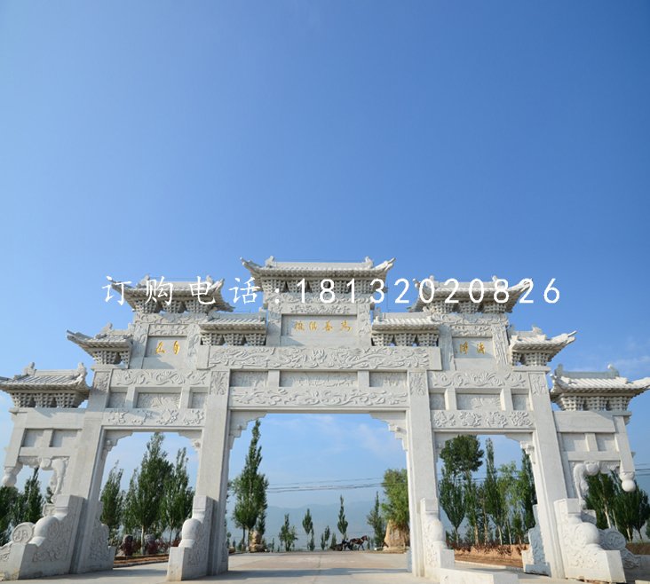 大型石牌坊，道路牌坊石雕
