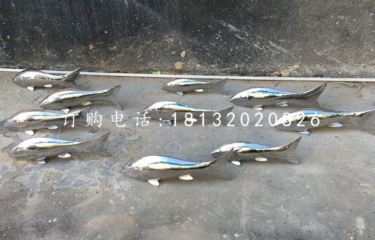 小魚雕塑，不銹鋼動物雕塑 (3)