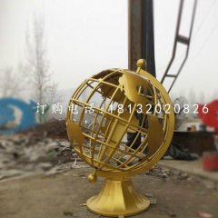 校園地球儀雕塑，不銹鋼景觀雕塑