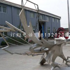 雄鷹展翅雕塑，不銹鋼抽象老鷹