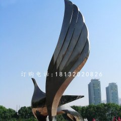展翅鴿子雕塑，不銹鋼廣場雕塑