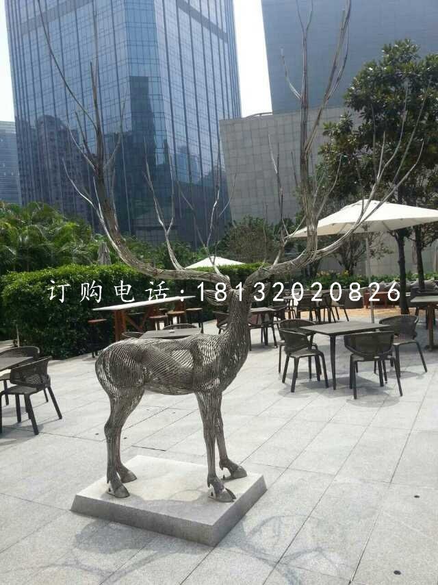 馴鹿雕塑，不銹鋼創(chuàng)意動(dòng)物雕塑