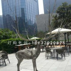 馴鹿雕塑，不銹鋼創(chuàng)意動物雕塑