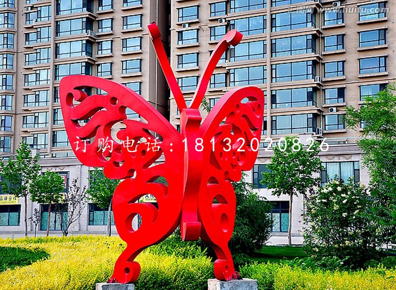 不銹鋼蝴蝶，小區(qū)景觀雕塑