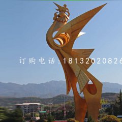 鳳凰雕塑，廣場不銹鋼雕塑